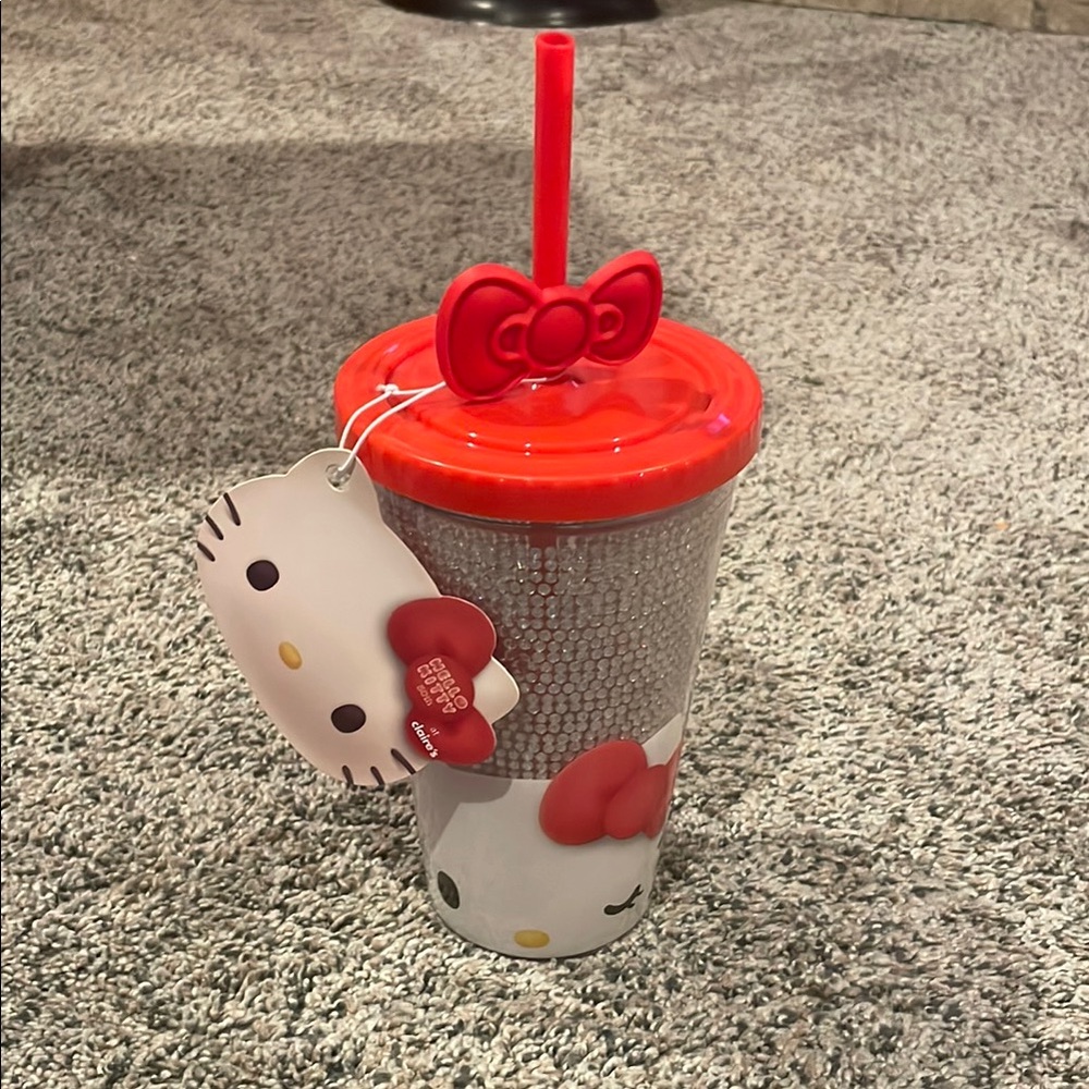 Hello Kitty Red Tumbler with Bow Straw